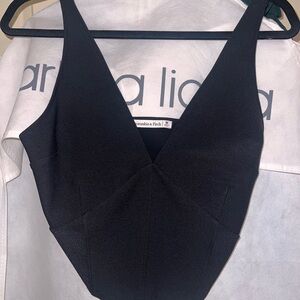 Abercrombie & Fitch Black V-Neck Crop Top